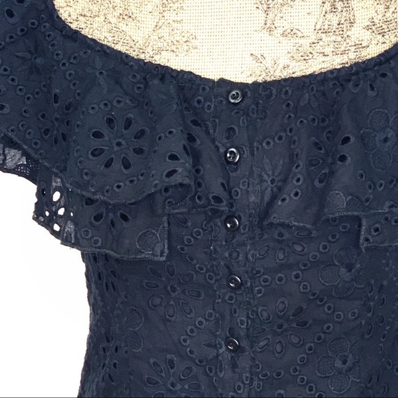 Tea & Cup Tops - Tea & Cup Eyelet Ruffle Bodysuit - Small